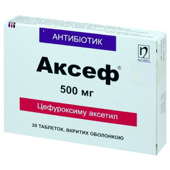 Аксеф таблетки 500 мг №20.